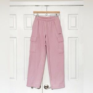 Aritzia Cozy Sweatfleece Mega Cargo Sweatpant in Cupid Pink